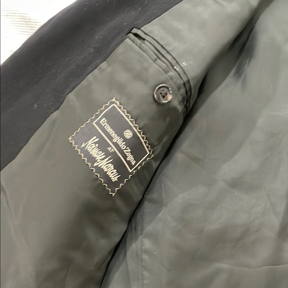 Ermenegildo Zegna Black and Gray Trench Coat